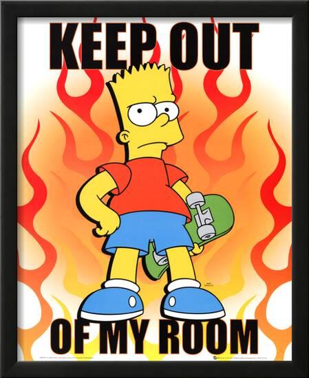The Simpsons Keep Out Of My Room Bart Simpson Tv Poster Print
