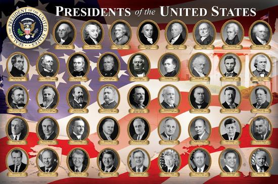 'Presidents of the United States (2016 Edition) Educational Poster ...