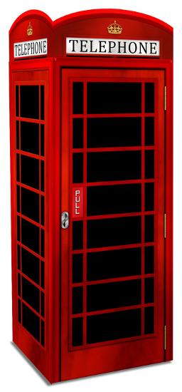 3 Dimensional Red British Phone Booth Lifesize Standup Cardboard