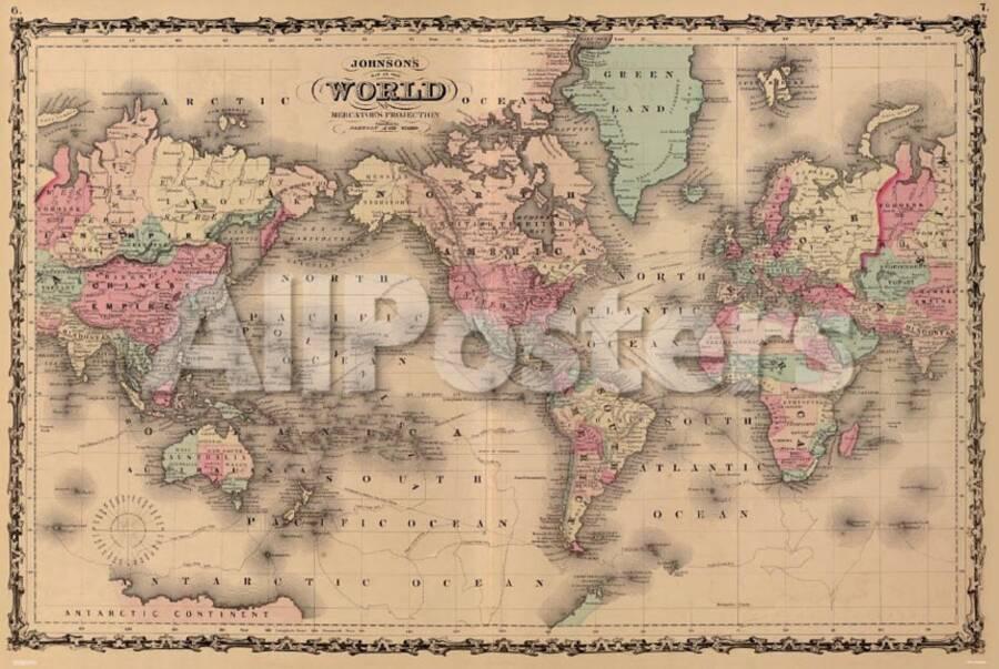 Old World Map Colorful Art Print Poster Posters Allposters Com