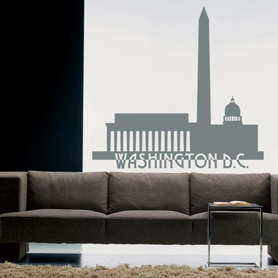 Washington Dc Skyline Grey Wall Decal Washington Dc Skyline Grey Wall Decal