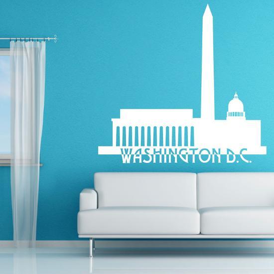 Washington Dc Skyline White Wall Decal Washington Dc Skyline White Wall Decal