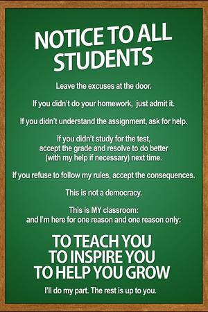 notice to all students classroom rules poster prints at allposters com