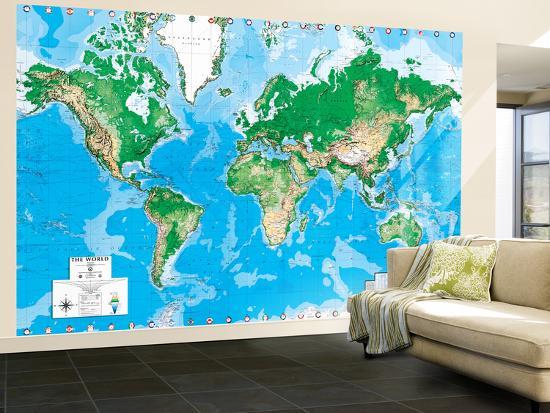 Executive World Map Write On Dry Erase Giant Laminated