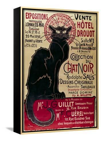 Print Poster Vintage Art Black Cat painting Chat Noir Canvas Framed