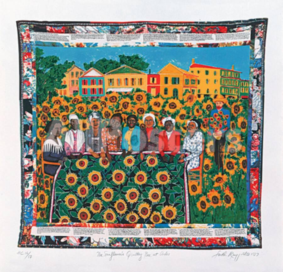 The Sunflower S Quilting Bee At Arles Limited Edition Faith Ringgold Allposters Com