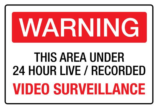  Warning Area Under Video Surveillance Sign Poster Prints AllPosters