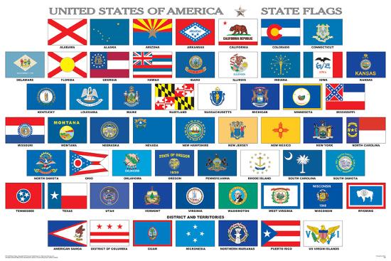 state flags prints at