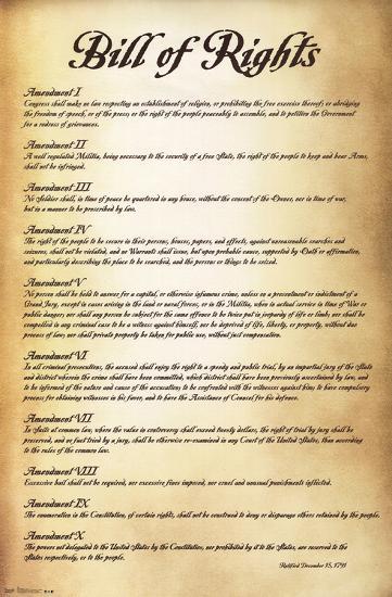 Bill Of Rights U S A Posters At Allposters