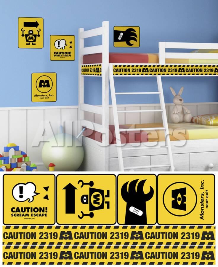 Monsters Inc Caution Signs L And Stick Giant Wall Decals Decal Allposters Com - Monster Inc Wall Decals Monsters Inc Caution Signs L And Stick Giant Wall Decals Decal Allposters Com - Monster Inc Wall Decals