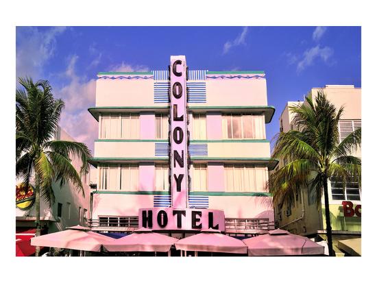 Colony Hotel At The Ocean Drive In The Art Deco District In South Miami Beach Miami Florida Usa Print Allposters Com