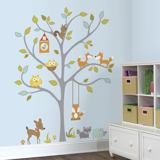 Woodland Fox Friends Tree L And Stick Wall Decals Decal