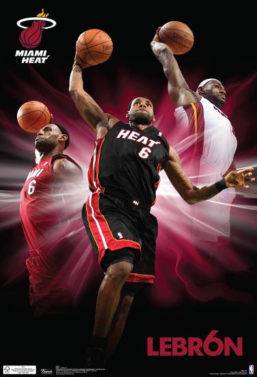 'Lebron James Triple Dunk Miami Heat Nba Sports Poster' Photo - | AllPosters.com
