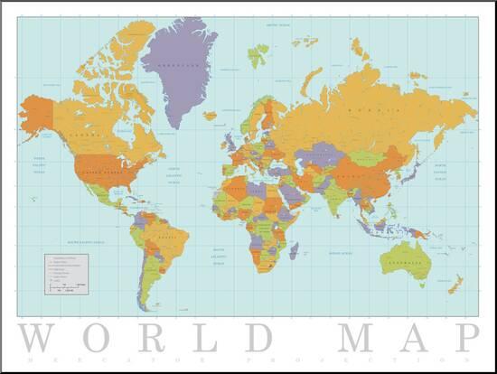 world map mounted print allposterscom