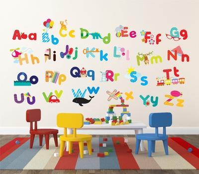 whimsical alphabet wall decal at allposters