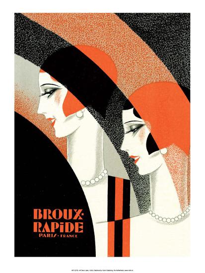 Vintage Art Deco Label Broux Rapide Paris Vintage Art Deco Label Broux Rapide Paris