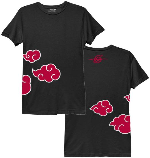 Ladies Naruto Shippuden Akatsuki Clouds Frontback T Shirt By