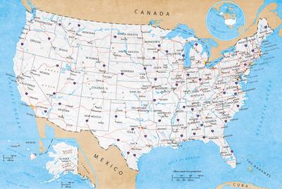 map of usa road map prints at allposterscom