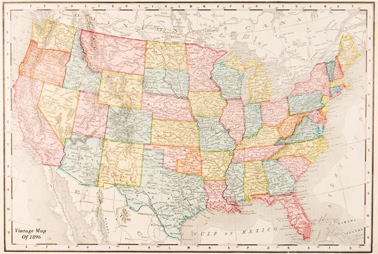 Map Of Usa Vintage Photo Allposters Com