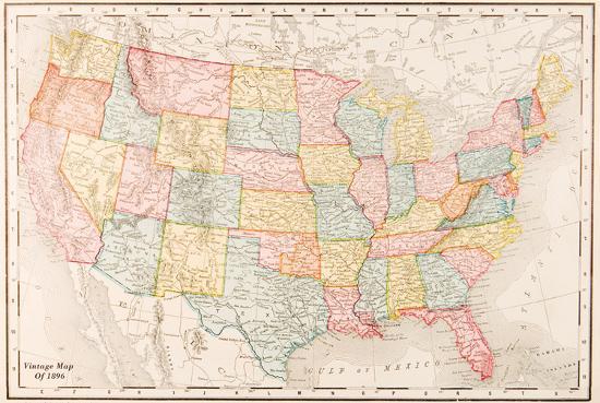 Map Of Usa Vintage Photo Allposters Com