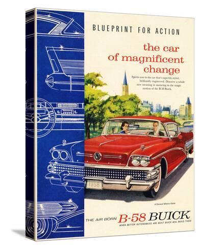 Wall art Buick 58 old motor car advertising Reproduction. Poster
