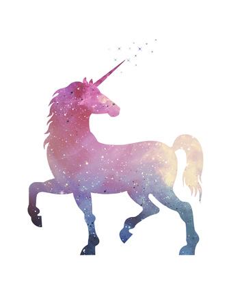 'Multi Color Unicorn' Giclee Print - Peach & Gold | AllPosters.com