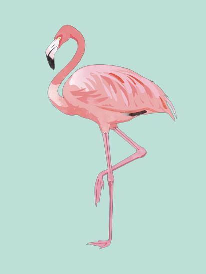 Pink Flamingo Art Peach Gold Allposters Com