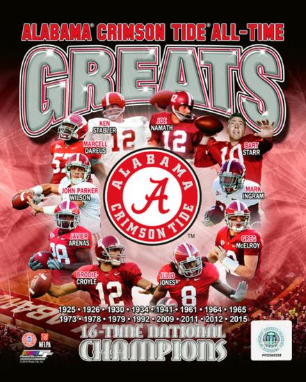 University Of Alabama Crimson Tide All Time Greats Composite