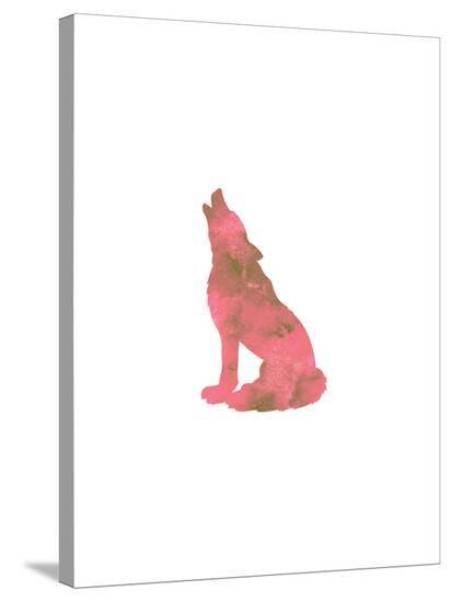 Watercolor Pink Wolf Stretched Canvas Print Jetty Printables Allposters Com
