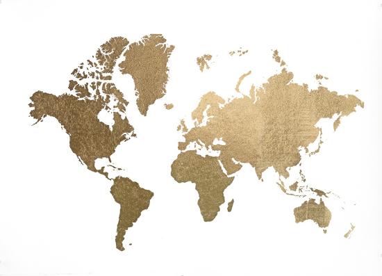 Gold Foil World Map Posters By Jennifer Goldberger At