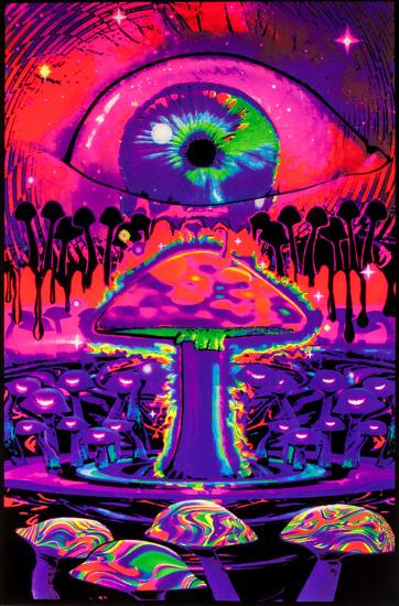 mushroom ripple blacklight poster prints at allposters com how to print black light posters