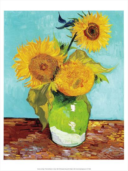Three Sunflowers In A Vase 1883 Prints By Vincent Van Gogh At