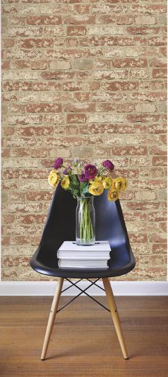 Stuccoed Red Brick Peel And Stick Wall Decor Removable Wallpaper