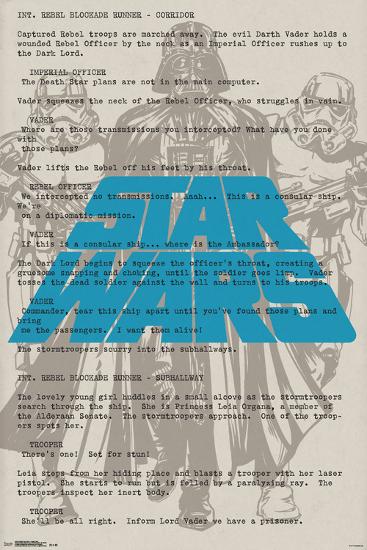 Star Wars Vader On Script Posters Allposters Com