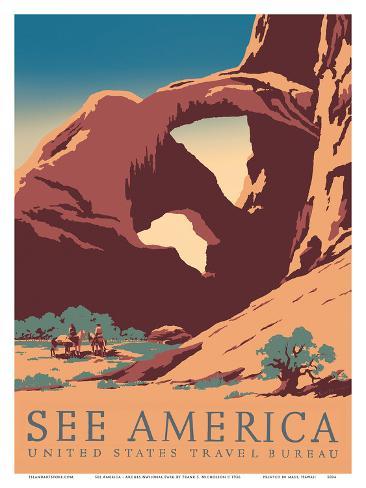 Arches National Park Utah United States America Travel Advertisement Art Poster