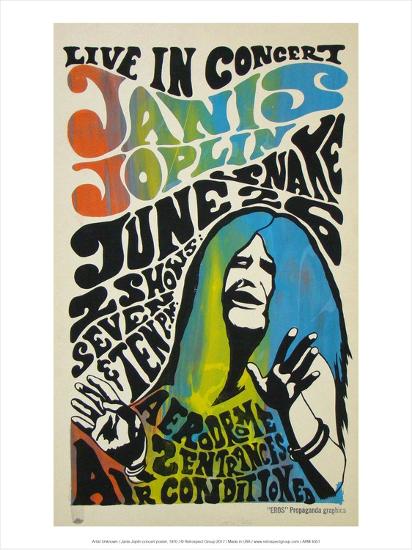 'Janis Joplin concert poster, 1970' Poster - Unknown | AllPosters.com