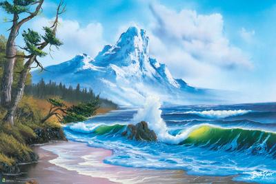 Bob Ross Waves Crashing Poster By At Allposters Bob Ross Waves Crashing