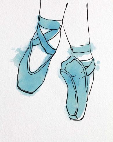 teal ballet shoes