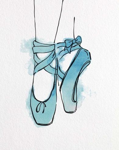 teal ballet shoes