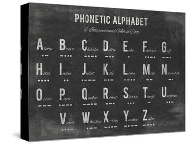 phonetic alphabet stretched canvas print the vintage