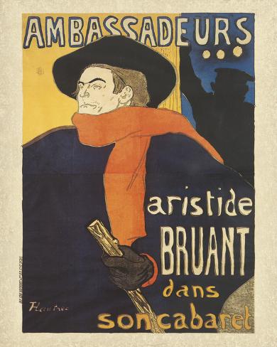 TOULOUSE LAUTREC POSTER Ambassadeurs Bruant 16X20
