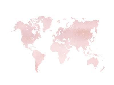 'Pink Lavender World Map' Prints - , Ikonolexi | AllPosters.com