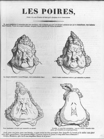 Les Poires, Caricature of King Louis-Philippe (1773-1850) from &quot;Le Charivari&quot; Giclee Print by ...