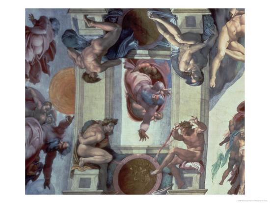 Sistine Chapel Ceiling 1508 12 The Separation Of The Waters From The Earth 1511 12