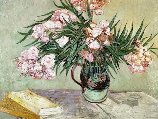 Vase With Oleanders And Books C 1888 Giclee Print Vincent Van Gogh Allposters Com