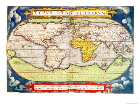 'Map Charting Sir Francis Drake's Circumnavigation of the Globe' Giclee 