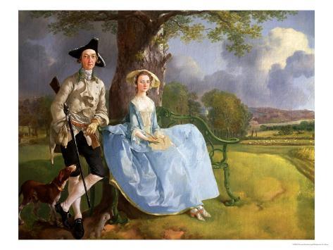Thomas Gainsborough Mr and Mrs Andrews 1748-9 Vintage Print