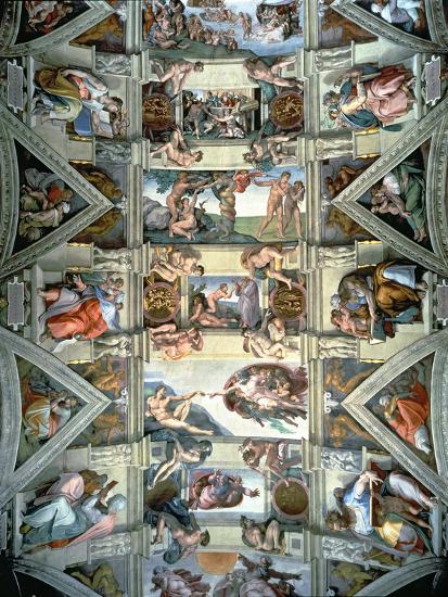 Sistine Chapel Ceiling And Lunettes 1508 12