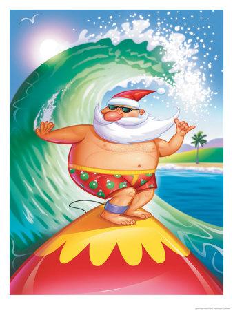 Download 'Surfing Santa' Posters | AllPosters.com
