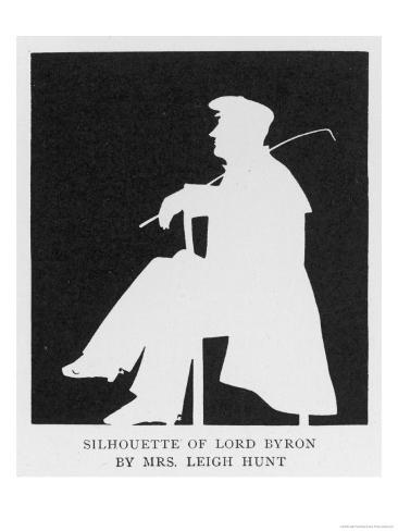 George Gordon Lord Byron A Silhouette Of The English Romantic Poet In Profile Sitting On A Chair